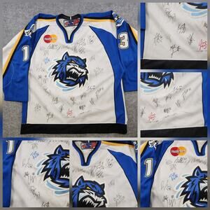 Bridgeport Sound Tigers Jersey Mens 54 Signed AHL Hockey Autographed SP Strap